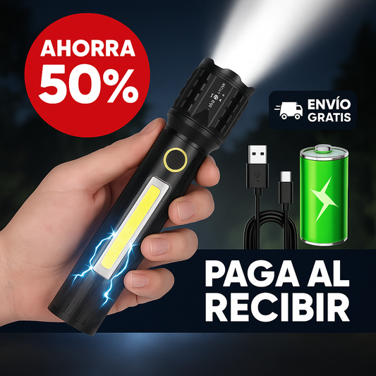 Linterna Recargable con zoom 250000W
