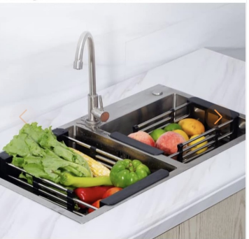Estantería de cocina Retráctil para fregadero