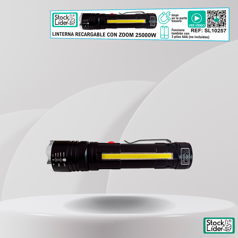 Linterna Recargable con zoom 250000W
